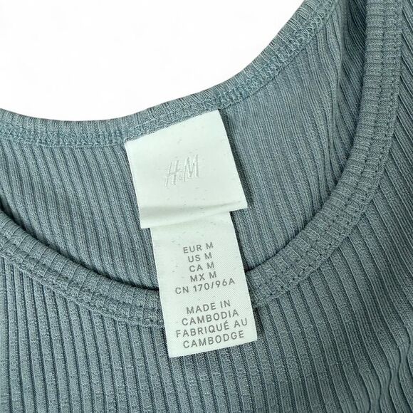H&M Racerback Ribbed Tank Top Size M - Picture 2 of 5